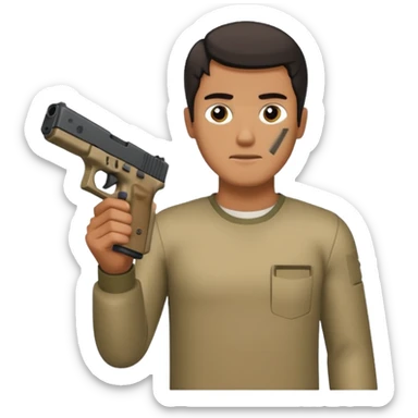 GUY HOLDING A GLOCK 19 GEN 5 sticker