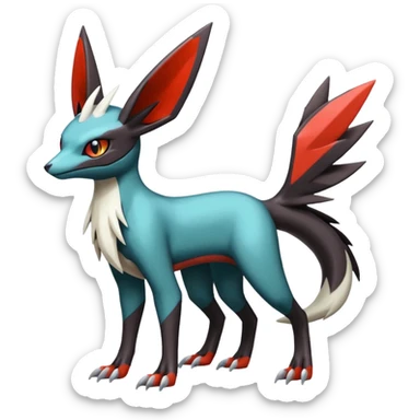 Latias-Umbreon-Noivern-Silvally-Pokémon-Fakémon-fusion (full body) sticker