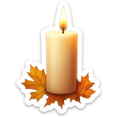 Candle autumn sticker