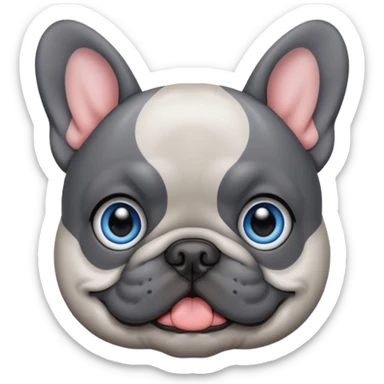 French bulldog cute grey blue with blue eyes sticker