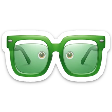 Green Square Spects, transparent glass. only spects. sticker