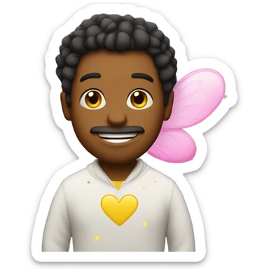 Juan na bee a. with a pink heart and yellow sparkles  sticker