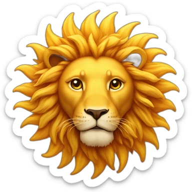 Sun and lion sticker