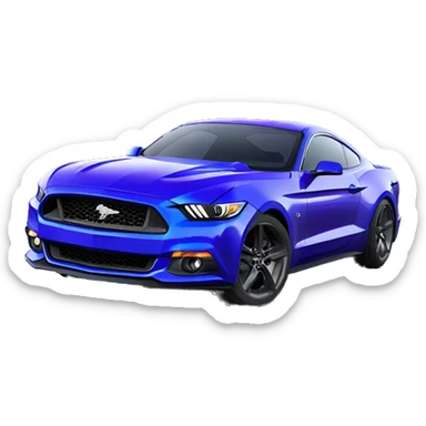 2017 ford mustang grapper blue with purple wheels sticker