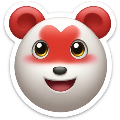 red cute happy heart  sticker