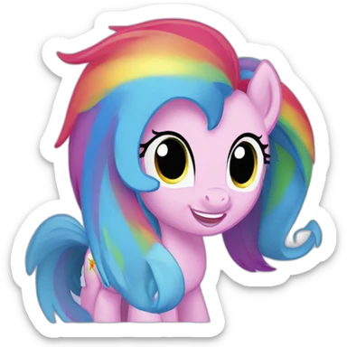 my little pony rainbow effect sticker