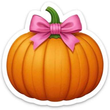 Pumkin with a pink bow sticker
