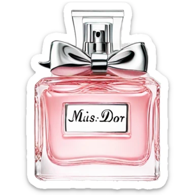 Light pink Miss Dior perfume with bow sticker