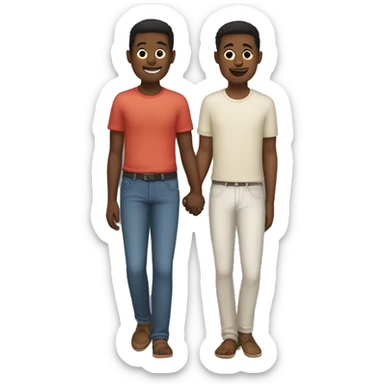 Gay couple holds hands sticker