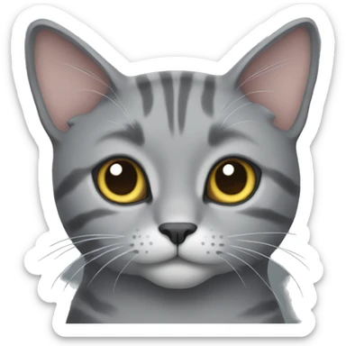 Gray cat sticker
