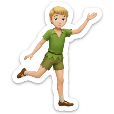 Left foot Up head into neck Peter pan sticker
