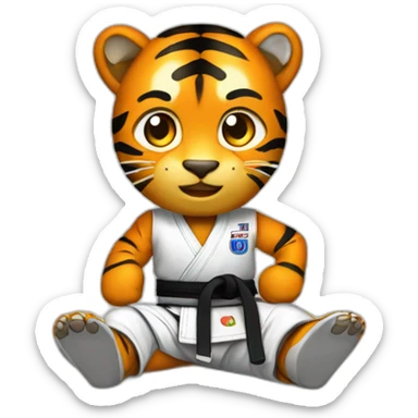BJJ seated guard  Tiger  sticker