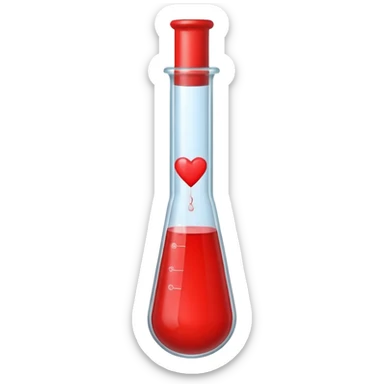 test tube with a small heart inside sticker