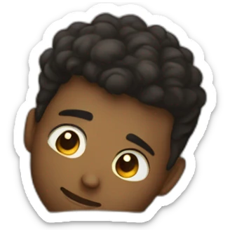 A boy who lay down on the bed sadly sticker