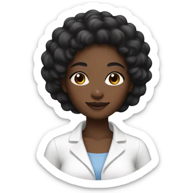 Black girl with black hair doing skin care sticker