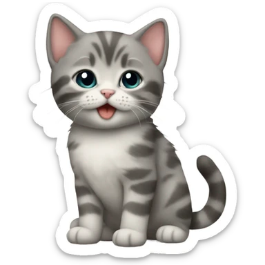 Kitten with a bis sticker