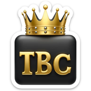 TBC Logo Emoji

Glossy 3D emoji of the letters TBC with a golden crown on top, black and gold color theme, royal and tactical vibe. sticker