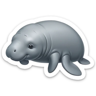 Simple emoji of a whole manatee  sticker