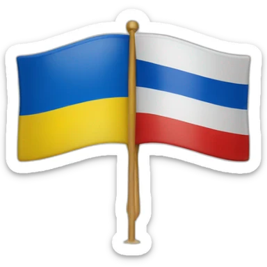 Russia flag and Ukraine Flag elarus flag sticker