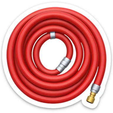 A red Hose – coiled water hose sticker