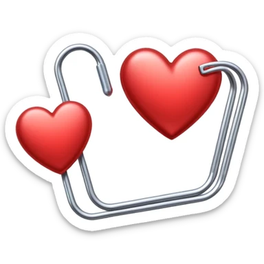 paper clip and heart on top sticker
