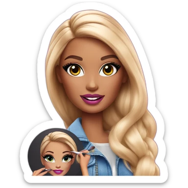 Barbie as a makeup artist sticker