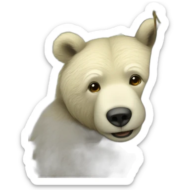 Un ours qui lèche un arbre sticker