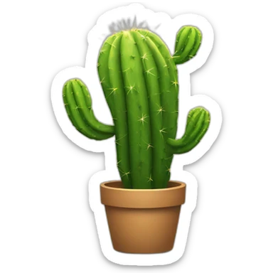 Techno music cactus sticker