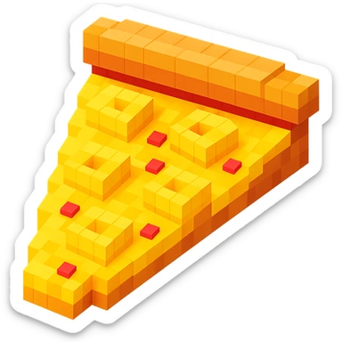 voxel style pizza with pineapple toppings sticker