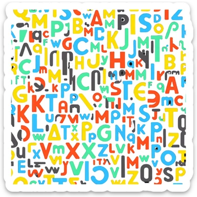 Colorful Russian alphabet letters sticker