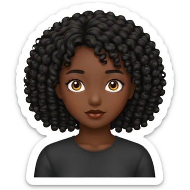 Avatar de chica morena crespa sticker