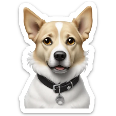 realistic dog gazing at viewer change his coat to black and white sticker