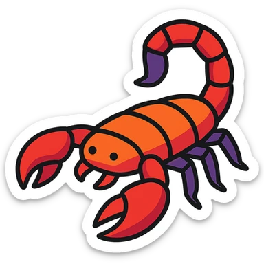 vibrant toon style animated scorpion sticker
