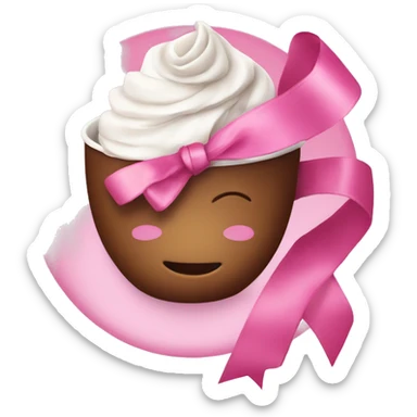 Pink girly coffe ribbon sticker