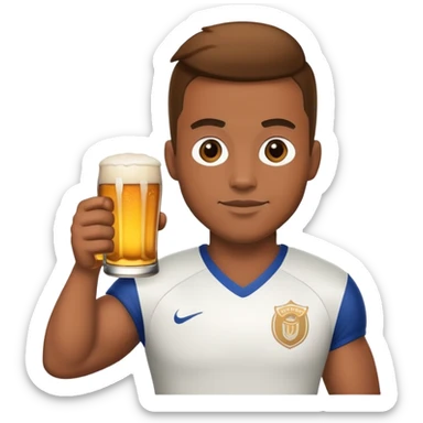 A football player with  beer sticker