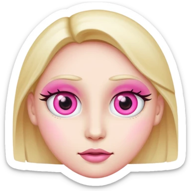 face with pink eyes  sticker