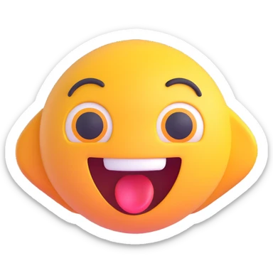 cartoon sticker of a surprised emoji with open mouth, colorful and cheerful, no text, suitable for WhatsApp and Instagram sticker