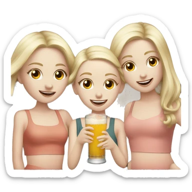 3 pale skinned girls at happy hour sticker