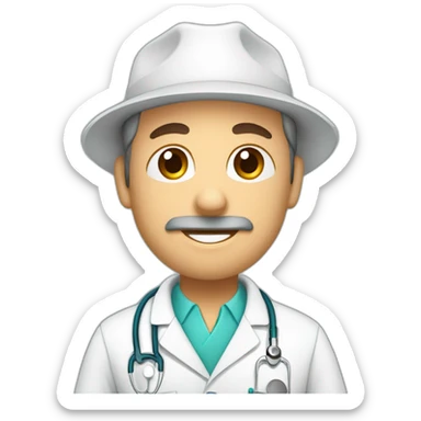 Medico Veterinario revisando vacas sticker