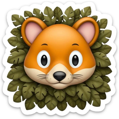 self hiding animal sticker