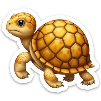 A young very small yellow tortoise sticker
