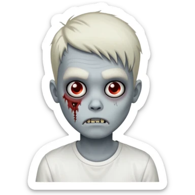 zombie boy with emo hair and white shirt emoji created using AI. Copy and paste zombie boy with emo hair and white shirt emoji to use or share on Discord and Slack.
 sticker