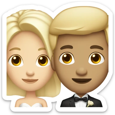 Wedding couple both with blond hair  sticker
