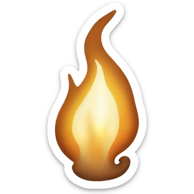 Beige and brown flame  sticker