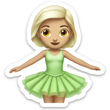bailarina blanca verde sticker