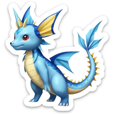 Manectric-Vaporeon-Salamence-Electrike-Furfrou-koi-Fakemon-fusion, full body sticker