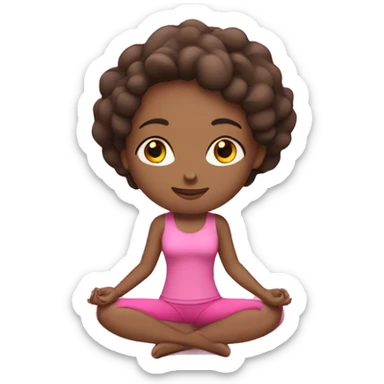 brunette yoga girl pink clothes sticker