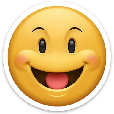 Smiley rond  qui rougis  parce qu’il est timide. Pas de sourire  sticker