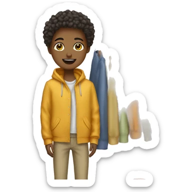a person who is choosing clothes sticker