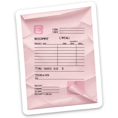 Pale Pink E-Tax receipt sticker